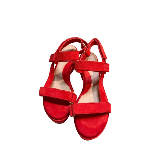 Cole Haan Grand Ambition Red Suede Wedge Sandals W22374 Size 7 - Picture 7 of 16